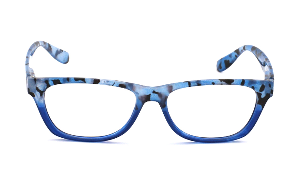 Azure | Blue Frame Women's Reading Glasses with Colourful Pattern ...